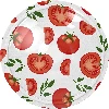 Tomato-patterned Ø66/4 lids -  10 pcs  - 1 ['white lid', ' colourful tomato pattern', ' pasteurisation', ' process control', ' storage', ' Tomatoes size Ø66', ' larder decoration', ' lids for pasteurisation', ' vegetable lids', ' tomato lids']