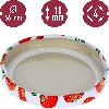 Tomato-patterned Ø66/4 lids -  10 pcs - 4 ['white lid', ' colourful tomato pattern', ' pasteurisation', ' process control', ' storage', ' Tomatoes size Ø66', ' larder decoration', ' lids for pasteurisation', ' vegetable lids', ' tomato lids']