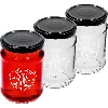 Twist off jar, 250 ml, with “Home made” print and Ø66/4 lid - 3 pcs.  - 1 ['printed jars', ' decorative jars', ' jars with screw caps', ' preserving jars', ' elegant jars', ' jam jars', ' printed jar', ' graphic jar', ' preserving jars', ' pantry jars', ' set of jars', ' jars with screw caps']