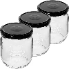 Twist off jar, 425 ml, with “Domowy przysmak” print and lid, 3 pcs - 2 ['printed jars', ' decorative jars', ' jars with screw caps', ' preserving jars', ' elegant jars', ' jam jars', ' printed jars', ' graphic jars', ' preserving jars', ' pantry jars']