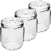Twist off jar, 425 ml, with “Domowy przysmak” print and lid, 3 pcs - 3 ['printed jars', ' decorative jars', ' jars with screw caps', ' preserving jars', ' elegant jars', ' jam jars', ' printed jars', ' graphic jars', ' preserving jars', ' pantry jars']