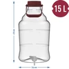 Unbreakable Demijohn - 15 L with braces - 13 ['shatterproof demijohn', ' PET demijohn', ' lightweight demijohn', ' demijohn for wine', ' demijohn with tap', ' demijohn with small tap', ' demijohn for winemaking', ' demijohn with discharge tap', ' plastic demijohn', ' demijohn for fermenting', ' demijohn 15L']