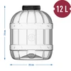 Unbreakable, multifunctional jar with black cap, 12 L - 5 ['preserving jars', ' pickle jar', ' cucumber jar', ' liqueur jar', ' 12 l jar', ' certified jar', ' unbreakable jar', ' multi-purpose jar', ' multi-purpose jar', ' preserving jar', ' plastic jar', ' plastic jar']