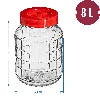 Universal 8 L jar - 6 ['wine jar', ' preserve jar', ' jar for wine', ' large glass jar', ' for liqueur']