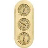 Wall weather station , barometer , hygrometer , thermometer, gold coloured dials , 280 mm x 120 mm   - 1 