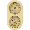 Wall weather station , barometer , thermometer , gold coloured dials ,  180 mm x 90 mm  - 1 ['temperature', ' pressure', ' analogue thermometer', ' clock barometer', ' dual function device', ' gold dial']