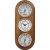 Wall weather station , thermometer , clock ,  hygrometer  , silver coloured dials , 280 mm x 120 mm - 2 
