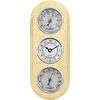 Wall weather station , thermometer , clock ,  hygrometer  , silver coloured dials , 280 mm x 120 mm  - 1 