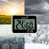 Weather station – electronic, wireless, black - 12 ['weather station', ' household weather station', ' temperature', ' ambient temperature', ' temperature monitoring', ' electronic thermometer', ' indoor thermometer', ' humidity meter', ' thermometer with hygrometer', ' thermometer with humidity meter', ' air humidity meter', ' weather station']