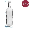White wine bottle 0.75 L - pack of 8. - 3 ['750ml bottle', ' wine bottle', ' white wine bottle', ' wine bottles', ' wine bottles', ' glass bottle', ' bottle with cork', ' bottles with cork', ' 0.7 bottles']