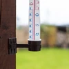 Window thermometer, stick-on/screw-on, plastic scale, brown (-50°C to +50°C) 27cm - 3 ['round thermometer', ' what temperature']