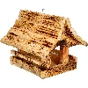Wooden bird feeder, burnt wood, highlander style  - 1 ['birdhouse', ' bird house', ' bird feeding', ' wooden bird feeder', ' burnt wood feeder']