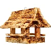 Wooden bird feeder, burnt wood, highlander style - 2 ['birdhouse', ' bird house', ' bird feeding', ' wooden bird feeder', ' burnt wood feeder']