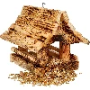 Wooden bird feeder, burnt wood, highlander style - 5 ['birdhouse', ' bird house', ' bird feeding', ' wooden bird feeder', ' burnt wood feeder']
