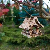 Wooden bird feeder, burnt wood, highlander style - 9 ['birdhouse', ' bird house', ' bird feeding', ' wooden bird feeder', ' burnt wood feeder']