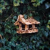 Wooden bird feeder, burnt wood, highlander style - 10 ['birdhouse', ' bird house', ' bird feeding', ' wooden bird feeder', ' burnt wood feeder']