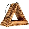 Wooden bird feeder, triangular  - 1 ['birdhouse', ' bird house', ' bird feeding', ' wooden bird feeder', ' burnt wood feeder']
