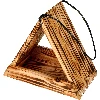 Wooden bird feeder, triangular - 2 ['birdhouse', ' bird house', ' bird feeding', ' wooden bird feeder', ' burnt wood feeder']