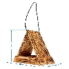 Wooden bird feeder, triangular - 8 ['birdhouse', ' bird house', ' bird feeding', ' wooden bird feeder', ' burnt wood feeder']