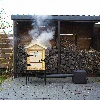 Wooden smoker, 60 cm, with firebox - 4 ['meat smoking', ' ham smoking', ' sausage smoking', ' backyard smoker', ' smoked products', ' how to smoke', ' smoker', ' wooden smoker', ' smoker with firebox', ' smoker made of wood', ' smokehouse', ' fish smoking', ' cheese smoking', ' smoker on base', ' sprucer wood smoker', ' smoker with side firebox', ' hand-made smoker', ' grill']