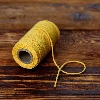 Yellow cotton twine 100 g - 5 ['twine of cotton', ' cotton twine', ' twine for delicate plants', ' natural twine', ' eco-friendly twine', ' macramé twine', ' twine for binding', ' craft twine', ' drawstring', ' yellow twine']
