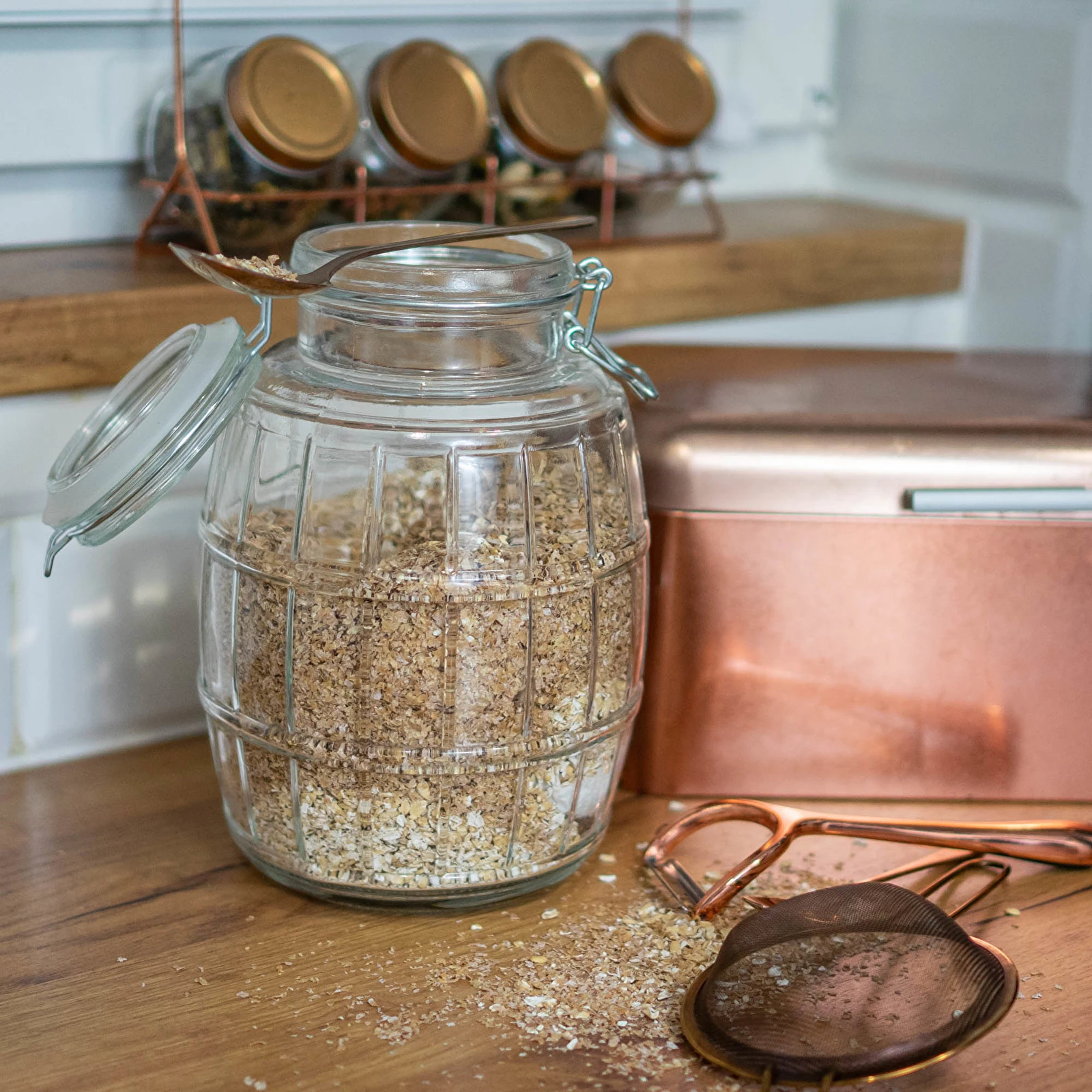 Home Basics Glass Jar with Copper Top