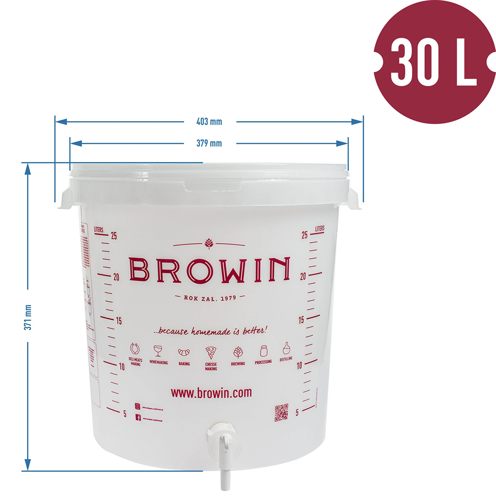30 L fermentation container - extended kit, EN symbol:340444