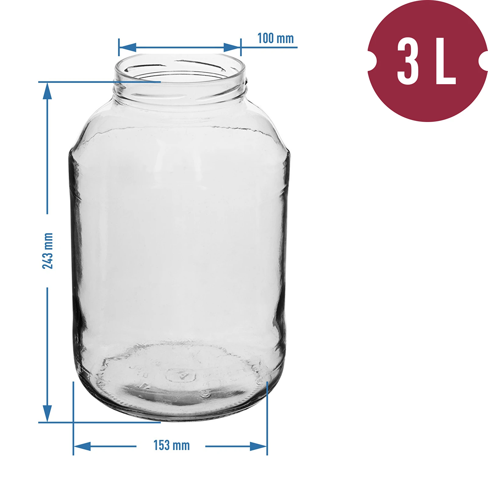 4 L twist off glass jar with golden lid Ø100 (jars) - symbol:133402