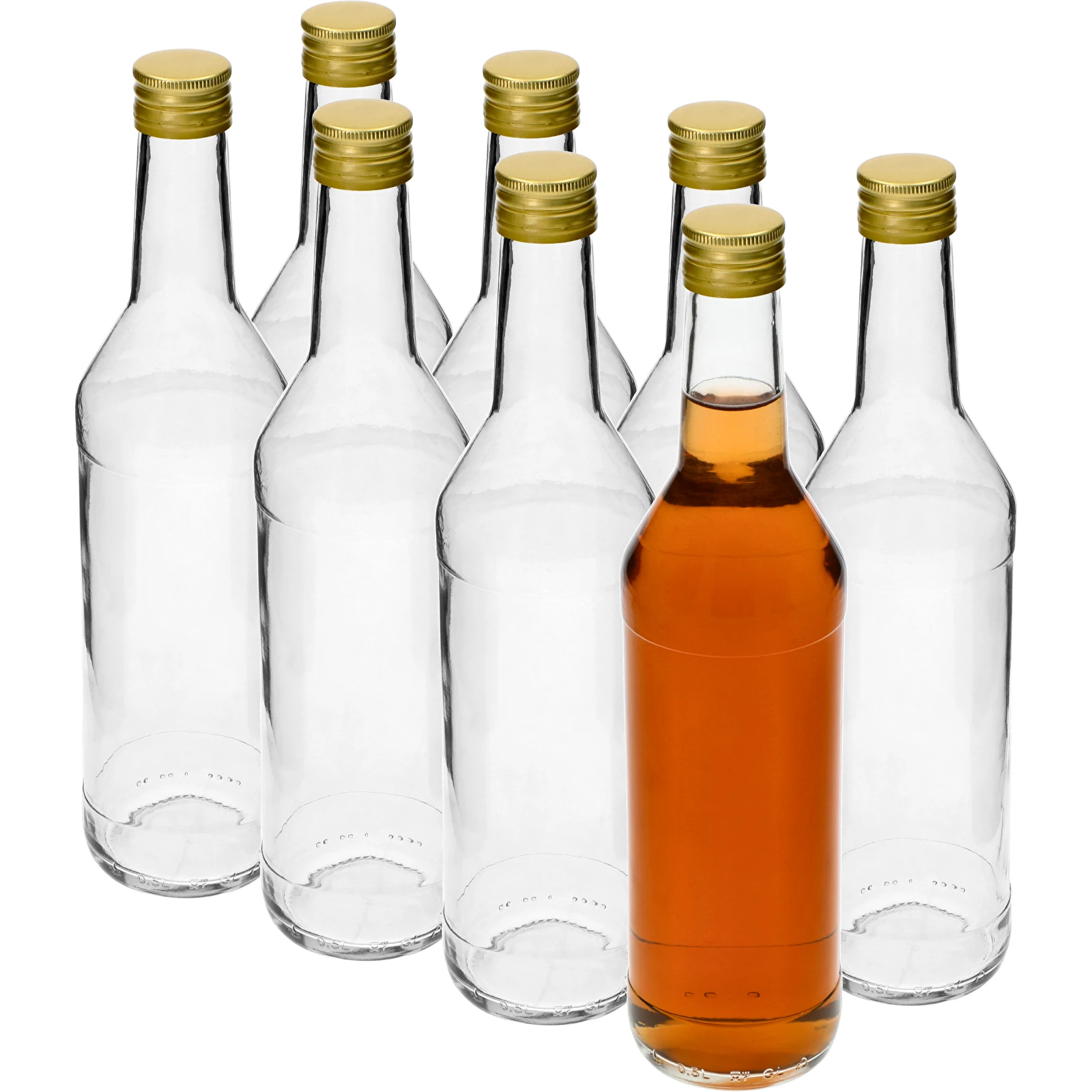 Glass Bottles with Lids 8Pcs 2Oz, Small Glass Bottles, Juice