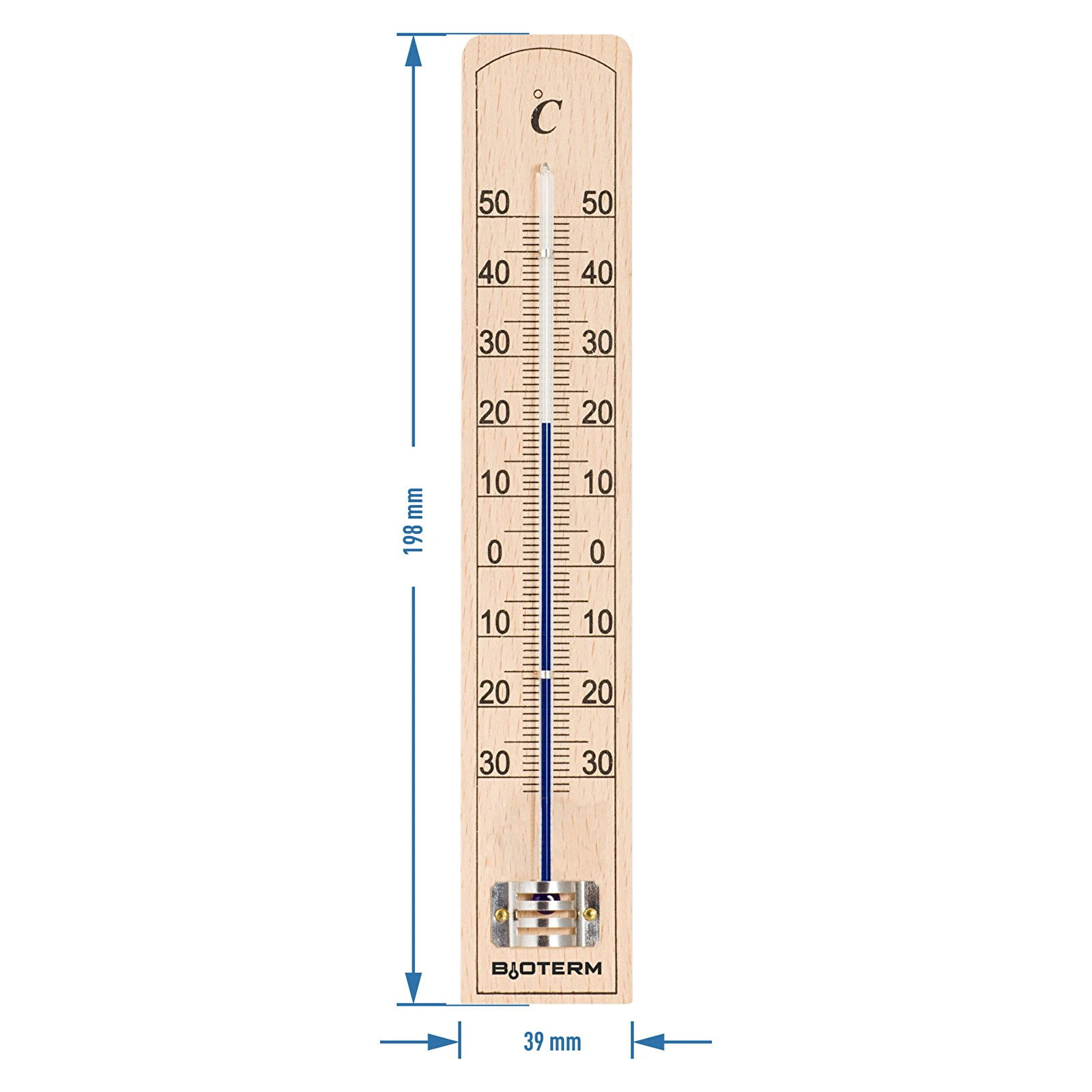 A room thermometer with reinforced capillary protection (-30°C to +50°C)  20cm
