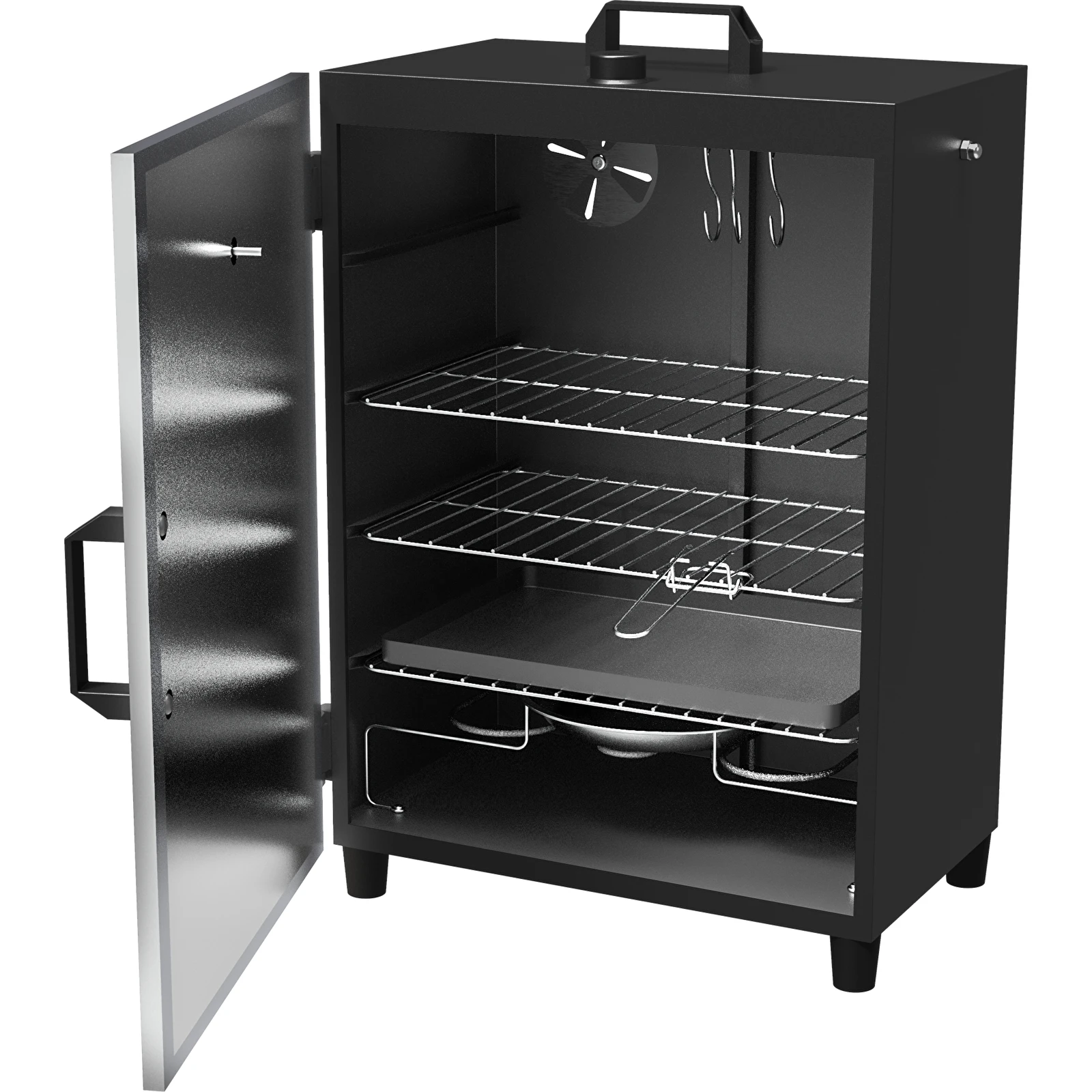 Electric smoker clearance with automatic feeder