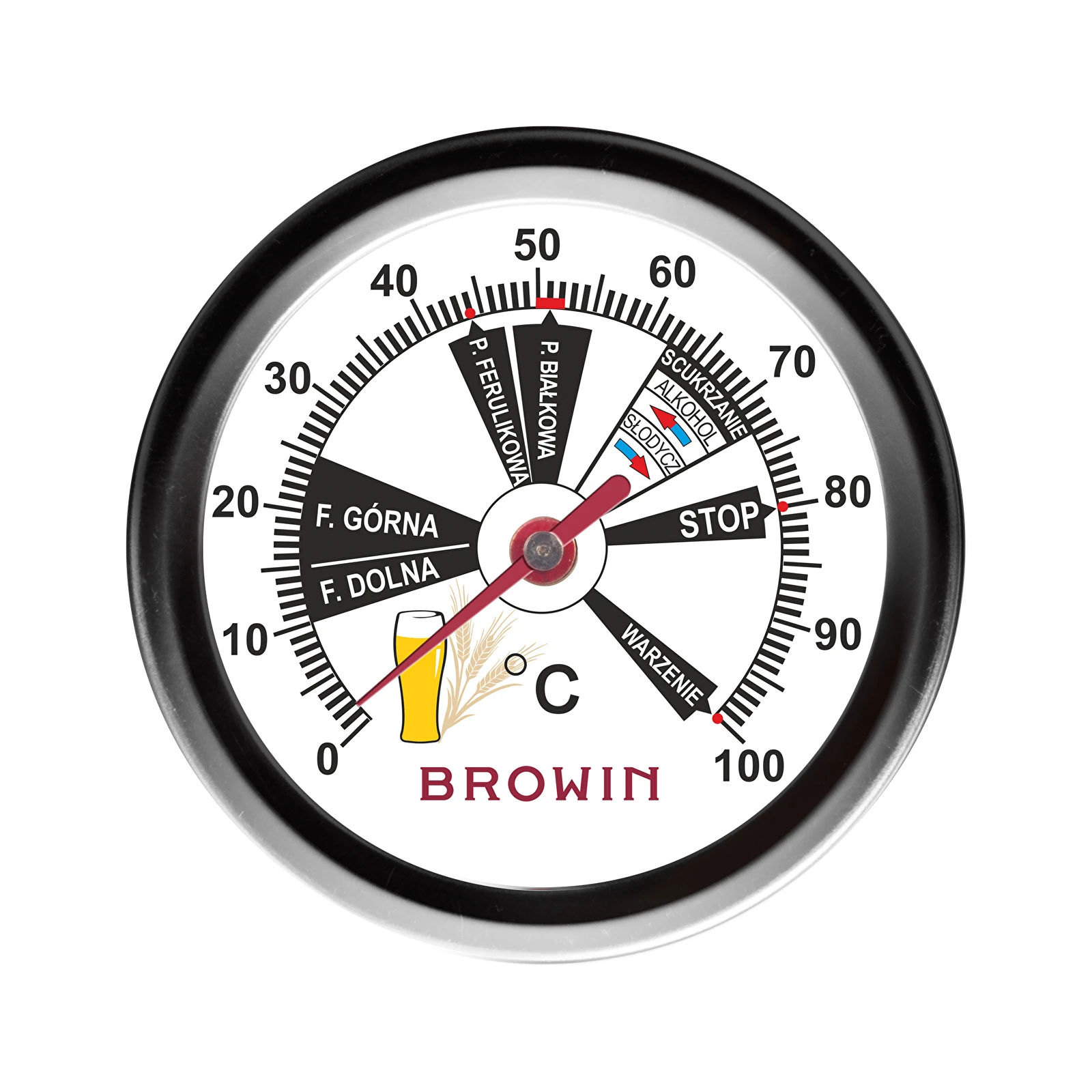  Brewing Thermometer for Home Brewing 52 mm Dial and