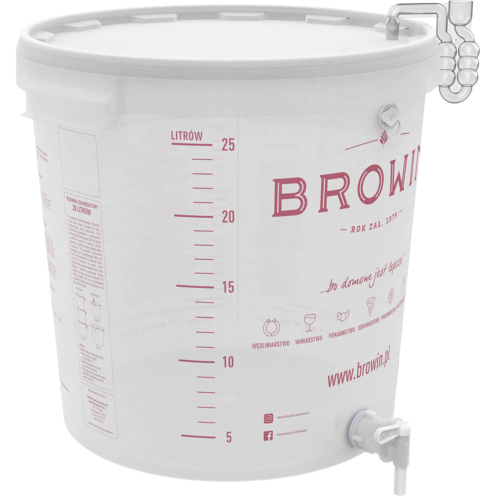 Browin 340439 Beste Angebote Réservoir de Fermentation 30 L +