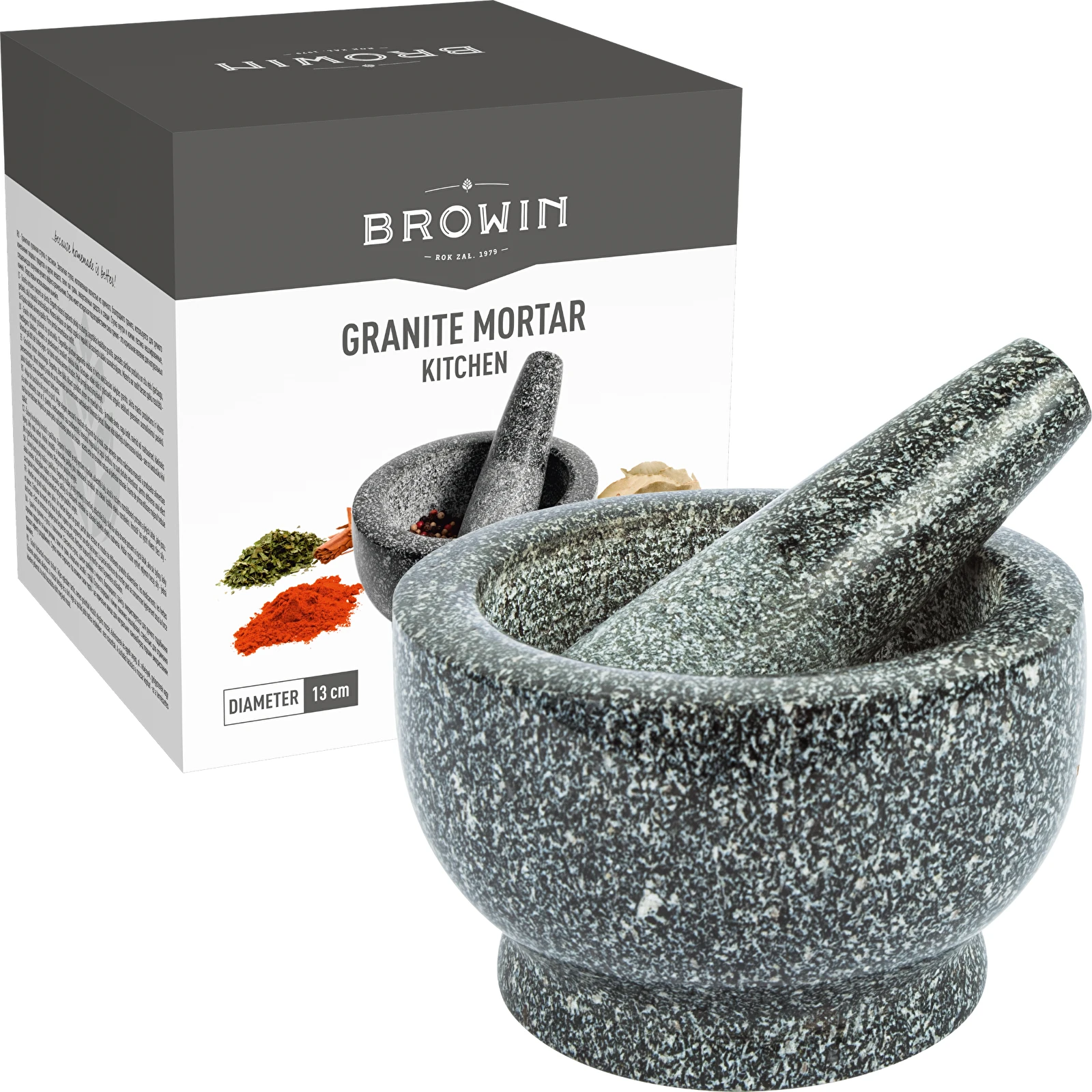 Granite mortar and pestle – 13cm