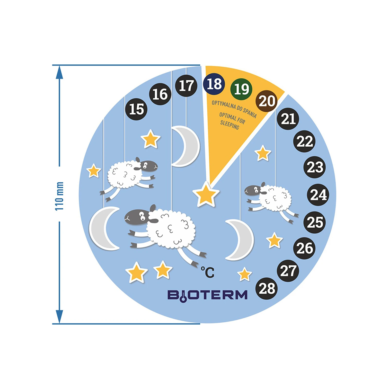 Indoor thermometer, liquid crystal, for children (ambient temperature) -  symbol:080203