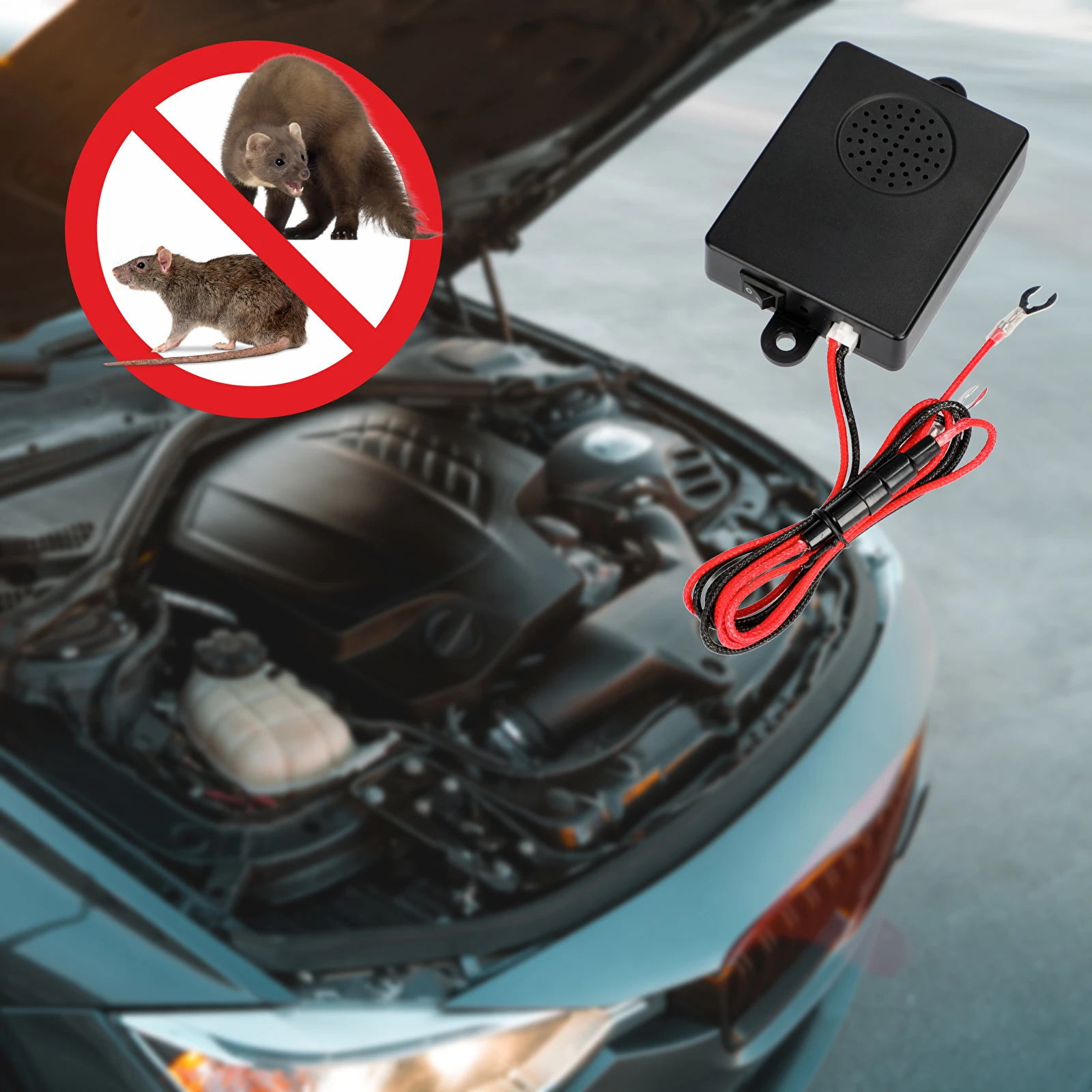 Marten and rodent repeller for cars - ultrasound, smart symbol:730720