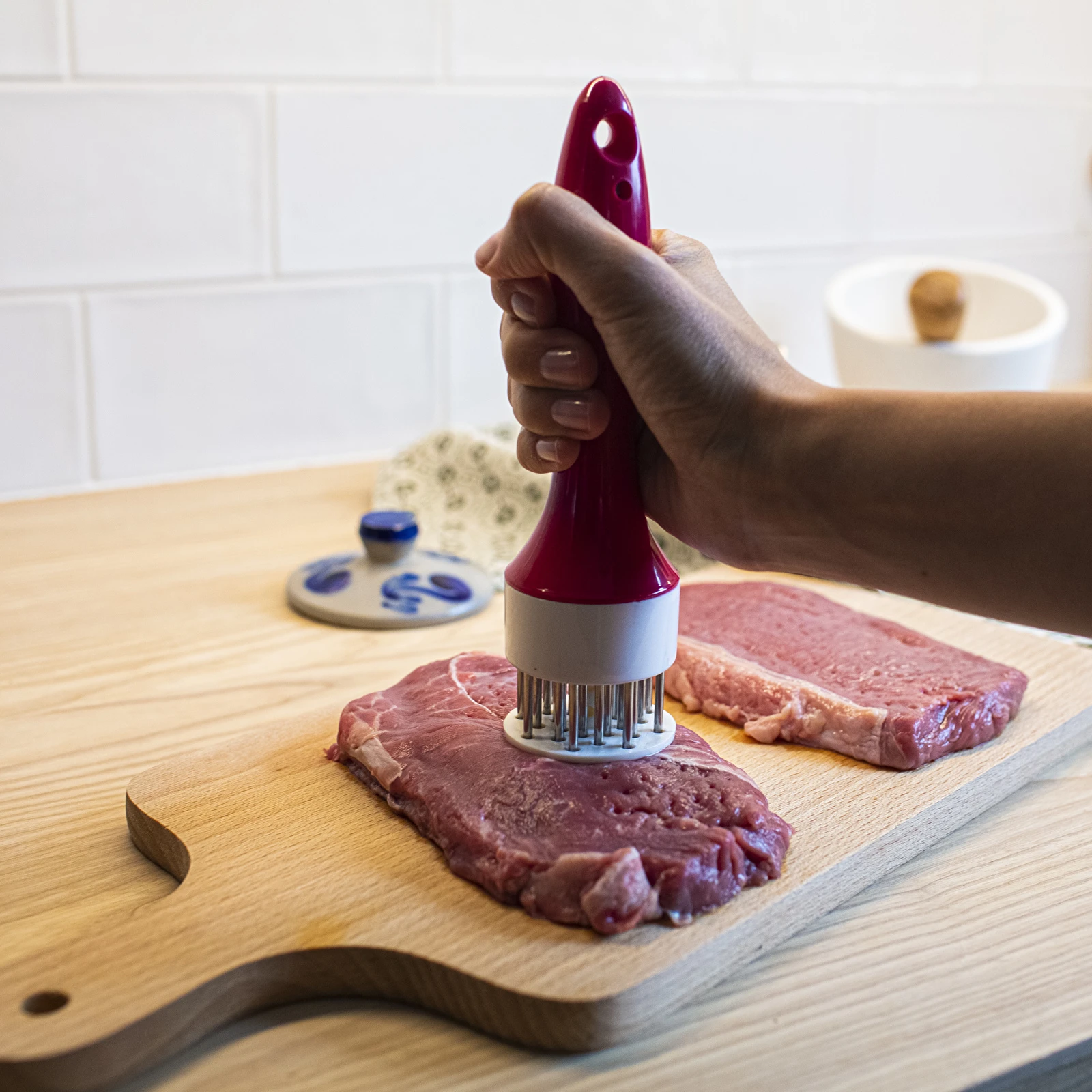 Tenderizer meat Inteneritore per carne Bistecca Batticarne Da Cucina Ad  Aghi #25