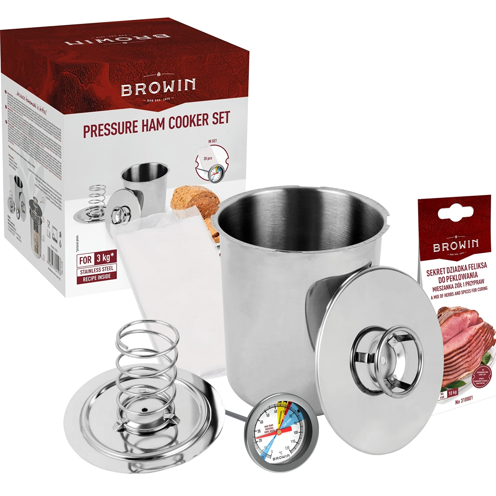Meao Stainless Steel Ham Sandwich Meat Press Maker for Making Healthy Homemade Deli Meat Come - Kitchen Bacon Meat Pressure Cookers Boiler Pot Pan