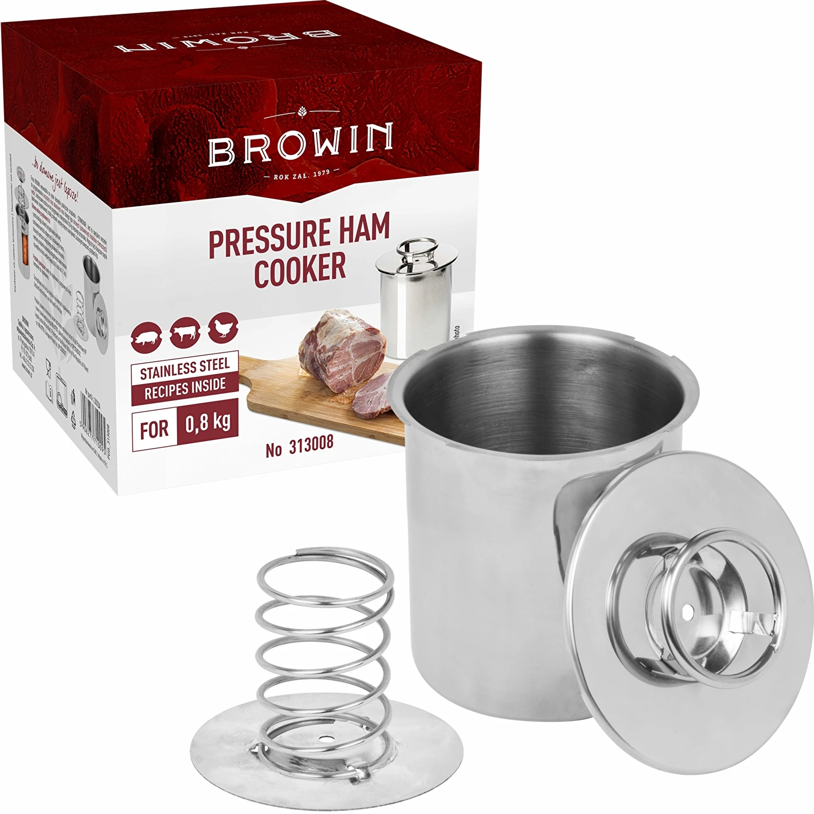 https://browin.com/static/images/1600/stainless-steel-press-ham-maker-pressure-ham-cooker-0-8-kg-313008_en.webp