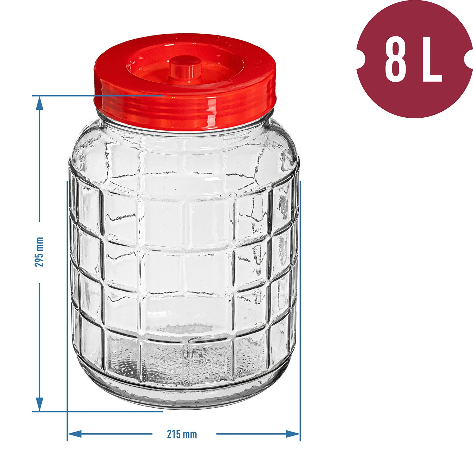 China 8 Liter Transparent Glass Mass Mason Jar Juice Jar Beverage Barrel  Wine Fermentation Jar factory