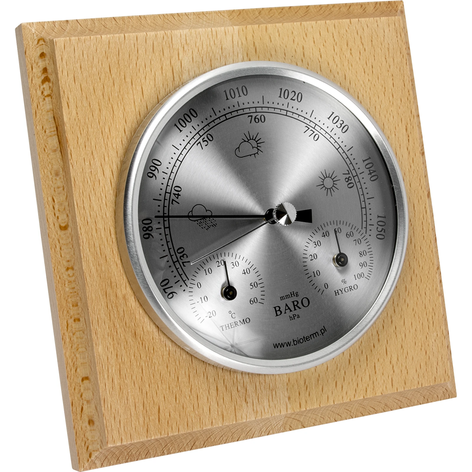 Analog Weather Station,barometer,thermometer,hygrometersilver,128mm