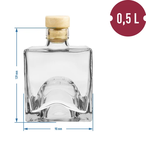 0,5 L bottle set Bruno - 2 pcs. - 5 ['alcohol bottle', ' decorated alcohol bottles', ' glass alcohol bottle', ' moonshine bottles for wedding party', ' liqueur bottle', ' decorated liqueur bottles']