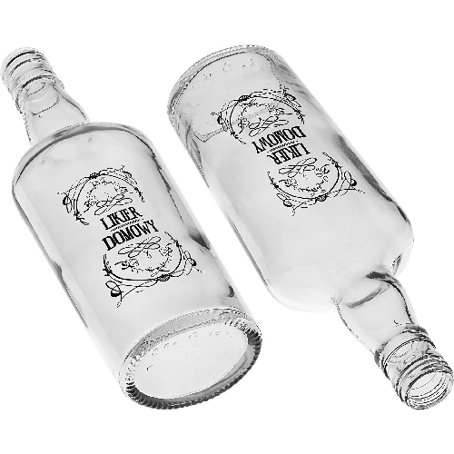 0.5 L bottle with a screw cap, ‘Likier domowy’ print - 4 pcs - 8 ['bottle for homemade liqueur', ' bottle for liqueur', ' bottle for infusion liqueur', ' bottles with stopper', ' 500 mL glass bottle', ' 0.5 L bottle', ' bottles with print', ' coffee liqueur', ' orange liqueur']