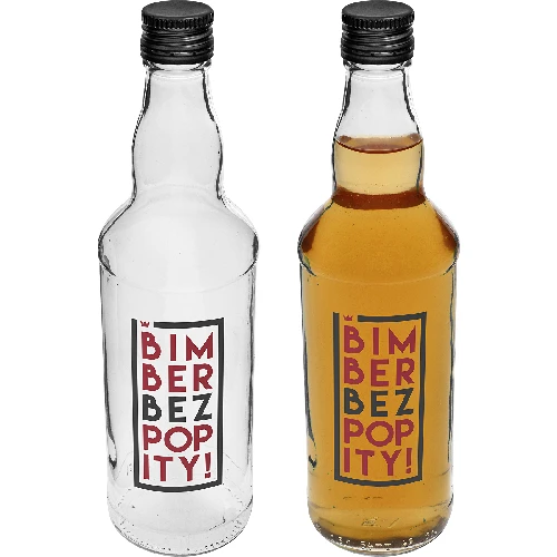 0.5 L bottle with screw cap and “Bimber Bez Popity” two-colour print - 4 pcs - 7 ['bottle', ' bottles', ' printed bottles', ' liquor bottle', ' moonshine bottle', ' alcohol bottle', ' printed bottle', ' printed glass bottle with cap', ' 500 ml bottles with cork', ' cork bottles set', ' for a wedding', ' bottle for home-made alcohol', ' gift bottle', ' vodka bottle', ' superb bottles', ' moonshine without chaser']