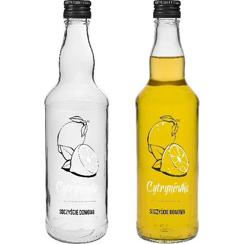 0.5 L bottle, with screw cap, ‘Cytrynówka’ (‘Cytrynówka soczyście domowa') - 4 pcs - 3 ['bottle for lemon infusion liqueur', ' bottle for infusion liqueur', ' bottles for infusion liqueur', ' bottles for lemon infusion liqueur', ' bottles with print', ' bottle for homemade infusion liqueur', ' bottle for a gift', ' 500 mL bottle', ' 0.5 L white bottle', ' bottle with screw cap', ' wedding bottles']