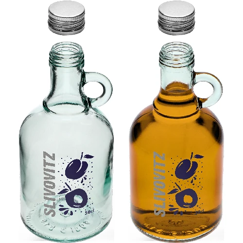 0.5 L bottle with screw cap, Slivovitz print - 4 pcs - 5 ['bottle for homemade slivovitz', ' slivovitz bottle', ' bottle', ' glass 500 mL bottle', ' 0.5 L bottle', ' bottles with print', ' bottle with print', ' bottles with stopper', ' bottle with print and stopper', ' bottles with stoppers']