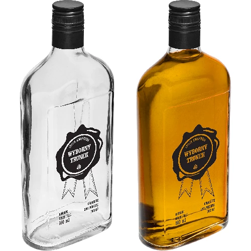 0.5 L hip flask bottle with screw cap and a “Wyborny Trunek” print, 12 pcs - 7 ['bottle', ' bottles', ' bottles with print', ' bottle for infusion liqueur', ' bottle for moonshine', ' alcohol bottle', ' bottle with print', ' glass bottle with print and stopper', ' 500 ml bottles with cork', ' set of corked bottles', ' for wedding reception', ' bottle for homemade liquor', ' bottle for a gift', ' hip flask bottle', ' set of 12 bottles', ' superbottles', ' exquisite liquor print']