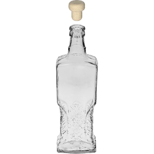 0,5 L Kredensowa glass bottle with cork - 2 ['decorative glass bottle', ' bottle with natural cork', ' liquor bottle']