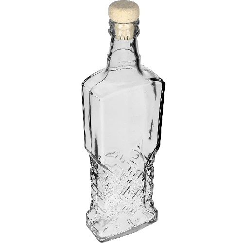 0,5 L Kredensowa glass bottle with cork - 3 ['decorative glass bottle', ' bottle with natural cork', ' liquor bottle']