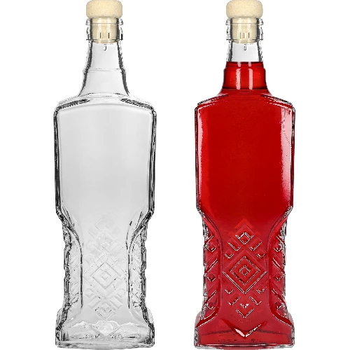 0,5 L Kredensowa glass bottle with cork - 4 ['decorative glass bottle', ' bottle with natural cork', ' liquor bottle']